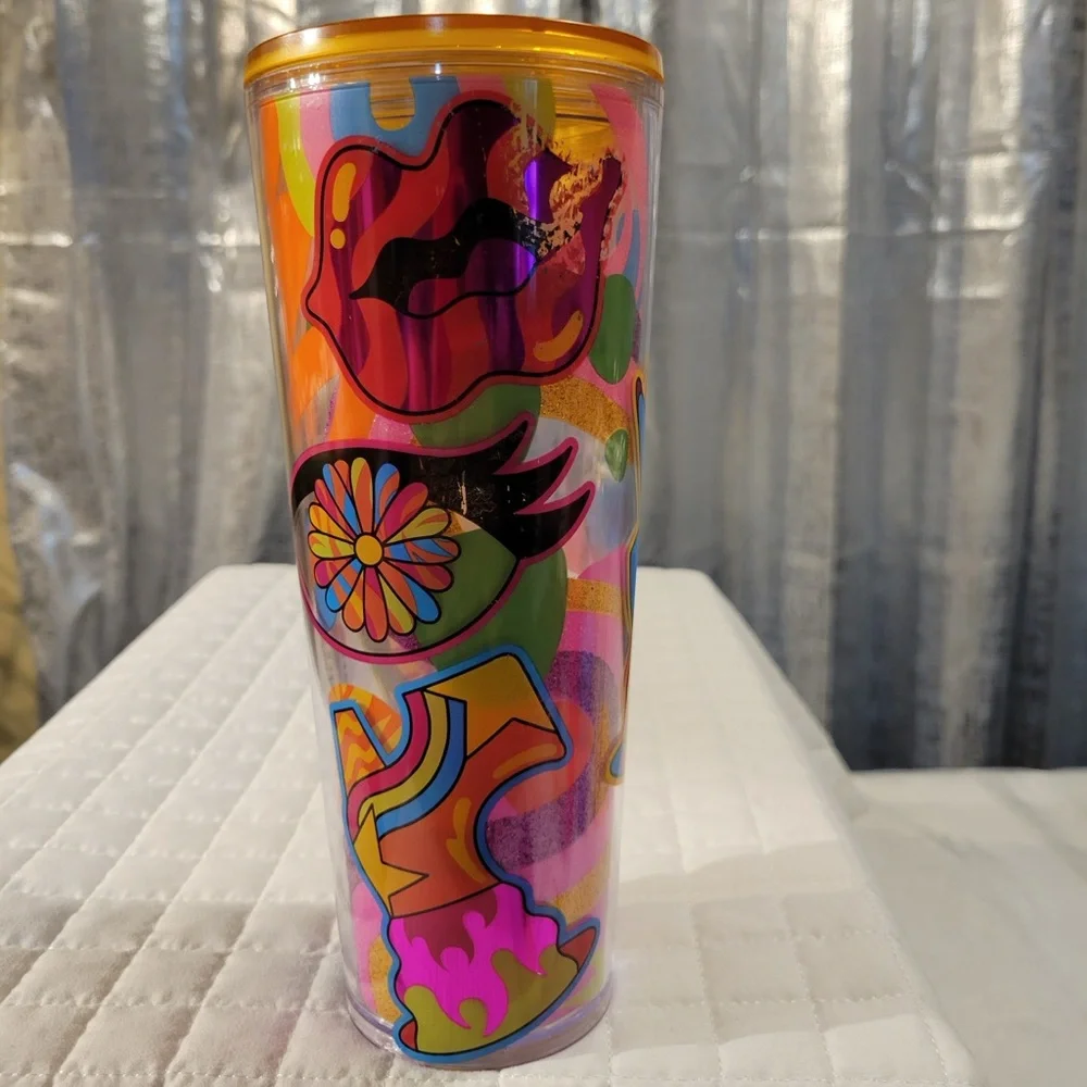 Starbucks 2023 Pride Tim Singleton Graffiti Cold Tumbler Rainbow Groovy 70s 80s